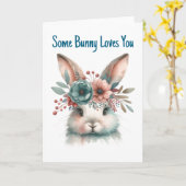 Some Bunny Loves You Greeting  Karte (Gelbe Blume)
