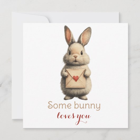 Some Bunny Loves You mit Liebesbrief Karte (Vorderseite)