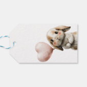 Some Bunny Loves You with Heart Balloon Geschenkanhänger (Rückseite Horizontal)
