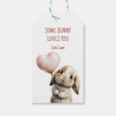 Some Bunny Loves You with Heart Balloon Geschenkanhänger (Vorderseite)