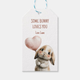 Some Bunny Loves You with Heart Balloon Geschenkanhänger