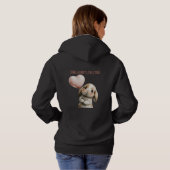 Some Bunny Loves You with Heart Balloon Hoodie (Schwarz voll)