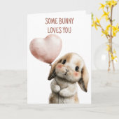 Some Bunny Loves You with Heart Balloon Karte (Gelbe Blume)