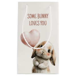 Some Bunny Loves You with Heart Balloon Kleine Geschenktüte