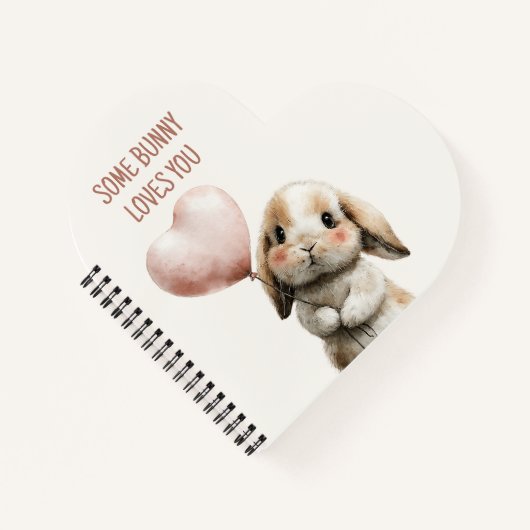 Some Bunny Loves You with Heart Balloon Notizblock (Vorderseite)