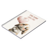 Some Bunny Loves You with Heart Balloon Notizblock (Linke Seite)