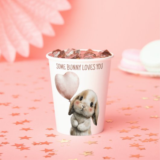 Some Bunny Loves You with Heart Balloon Pappbecher (Insitu)