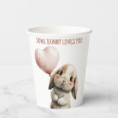 Some Bunny Loves You with Heart Balloon Pappbecher (Rückseite)