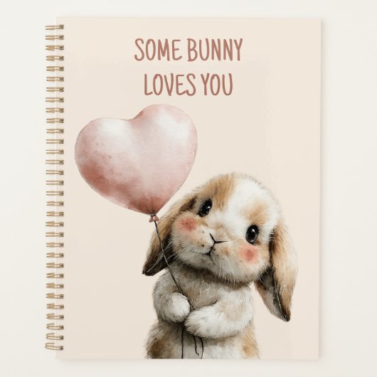 Some Bunny Loves You with Heart Balloon Planer (Vorderseite)