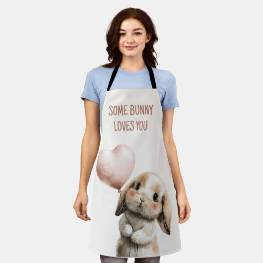 Some Bunny Loves You with Heart Balloon Schürze (Getragen)
