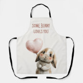 Some Bunny Loves You with Heart Balloon Schürze (Vorderseite)