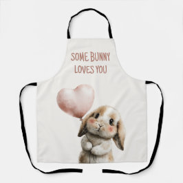 Some Bunny Loves You with Heart Balloon Schürze
