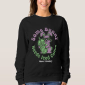 Some Bunny Needs Iced Coffee Retro Spring Easter Sweatshirt (Vorderseite)