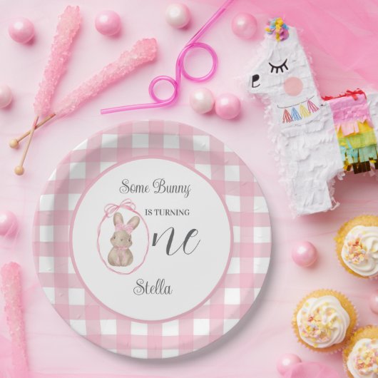 Some Bunny Paper Plate 1st Birthday Party Pappteller (Party)