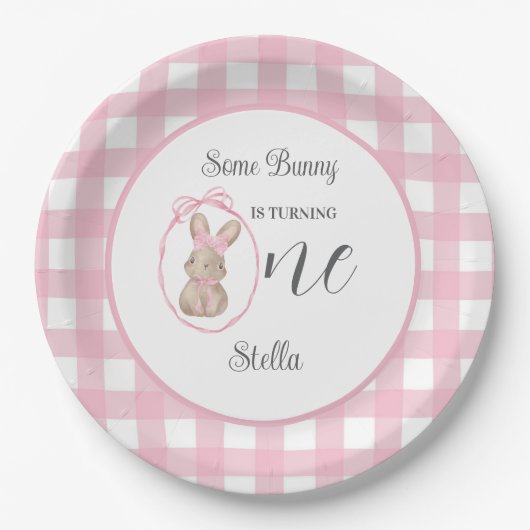Some Bunny Paper Plate 1st Birthday Party Pappteller (Vorderseite)