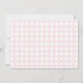 Some Bunny Pink Bow Gingham Baby Shower Foto Einladung (Rückseite)
