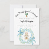 Some Bunny Special Is Coming Wreath Baby Shower  Einladung (Vorderseite)