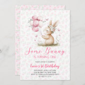 Some Bunny spring Birthday Party Einladung (Vorne/Hinten)
