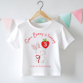 Some Bunny Strawberry Pink Birthday Photo Baby T-shirt