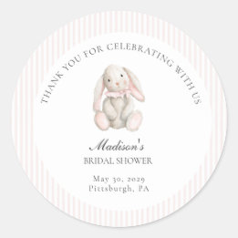 Some Bunny Sweet Pink Baby Shower Runder Aufkleber