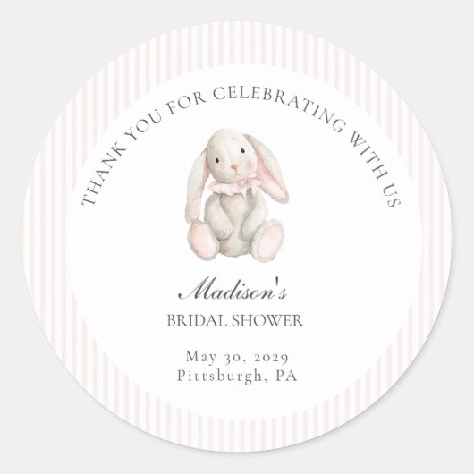 Some Bunny Sweet Pink Baby Shower  Runder Aufkleber (Vorderseite)