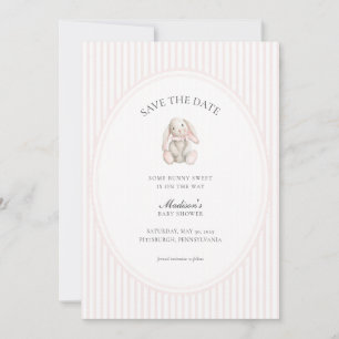 Some Bunny Sweet Pink Baby Shower Save the Date Einladung
