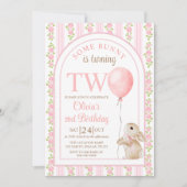 Some Bunny Vintage Rabbit 2nd Birthday Invitation Einladung (Vorderseite)