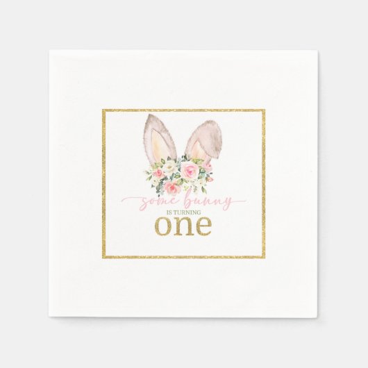 Some Bunny wird EINS (Hasenohren) Serviette (Vorderseite)