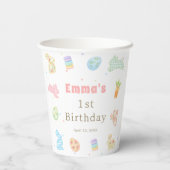 Some Bunny wird eins Pastell-Geburtstag Pappbecher (Rückseite)