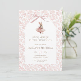 Some Bunny wird zwei Pinker Tutu Geburtstag Einladung