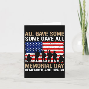 Some Gave Memorial Day Patriotische Flagge Veteran Karte