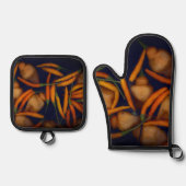 Some Like It Hot Orange Pepper Ofenhandschuh & Topflappen-Set (Vorderseite)