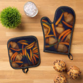 Some Like It Hot Orange Pepper Ofenhandschuh & Topflappen-Set (Oben Unten)