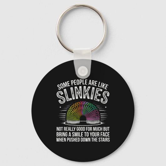 Some People Are Like Slinkies Funny Humor Retro Sa Schlüsselanhänger (Vorderseite)