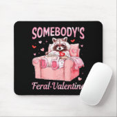 Somebody's Feral Valentine Cute Raccoon Xoxo Valen Mousepad (Mit Mouse)