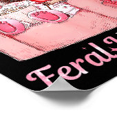 Somebody's Feral Valentine Cute Raccoon Xoxo Valen Poster (Ecke)