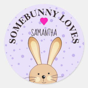 Somebsonnige Lieben Lilac Bunny Round Sticker