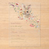 Somebunny auf dem Weg Ostern Wildblume Babydusche Acryleinladungen (Vorderseite)