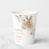 Somebunny auf dem Weg Ostern Wildblume Babydusche Pappbecher (Rückseite)