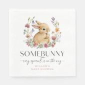 Somebunny Baby Dusche Wildblume Napkins Serviette (Vorderseite)