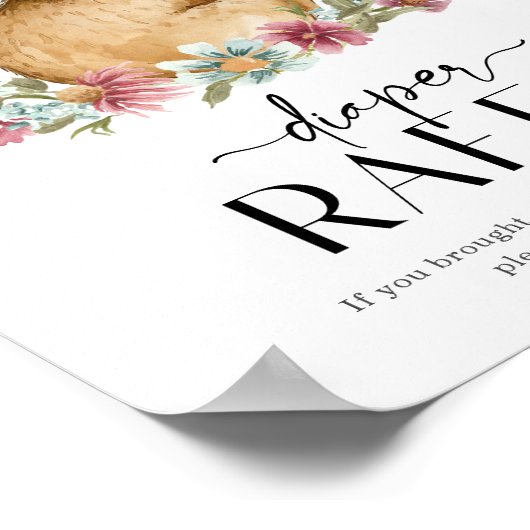 Somebunny Baby Showdiaper Raffle-Zeichen Poster (Ecke)