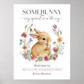 Somebunny Baby Shower Einladung Wildblume Poster (Vorne)