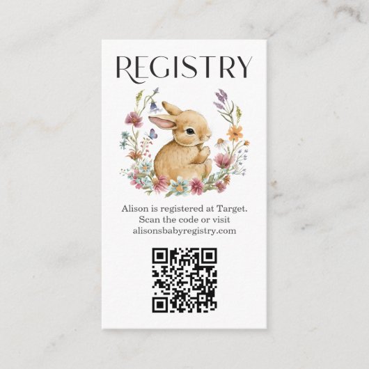 Somebunny Baby Showregisterkarten Begleitkarte (Vorderseite)