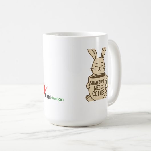 Somebunny braucht Kaffee Kaffeetasse (VorderseiteRechts)