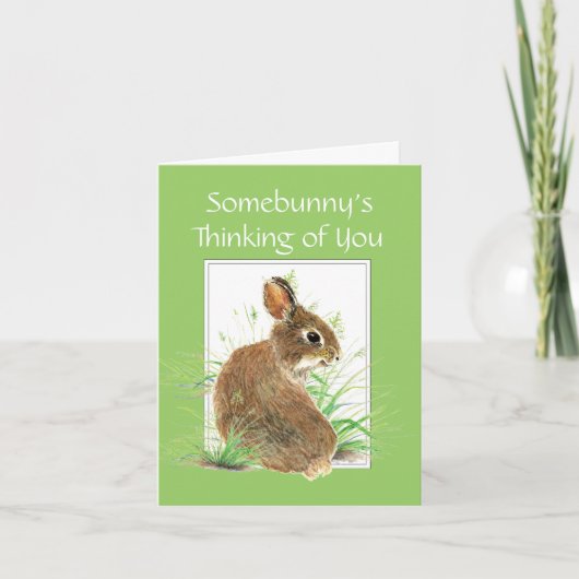 Somebunny denkt an dich, Rabbit, Bunny Karte (Vorderseite)