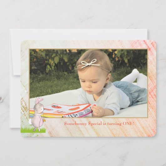 Somebunny Foto Einladung Geburtstag (Vorderseite)