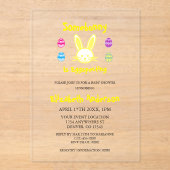 Somebunny Is Eggspecting Easter Baby Shower Acryleinladungen (Vorderseite)