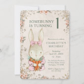 Somebunny is Turning One 1st Birthday Invitation Einladung (Vorderseite)