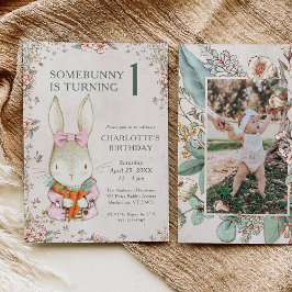 Somebunny is Turning One 1st Birthday Invitation Einladung