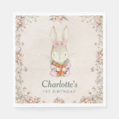 Somebunny is Turning One Birthday Napkins Serviette (Vorderseite)